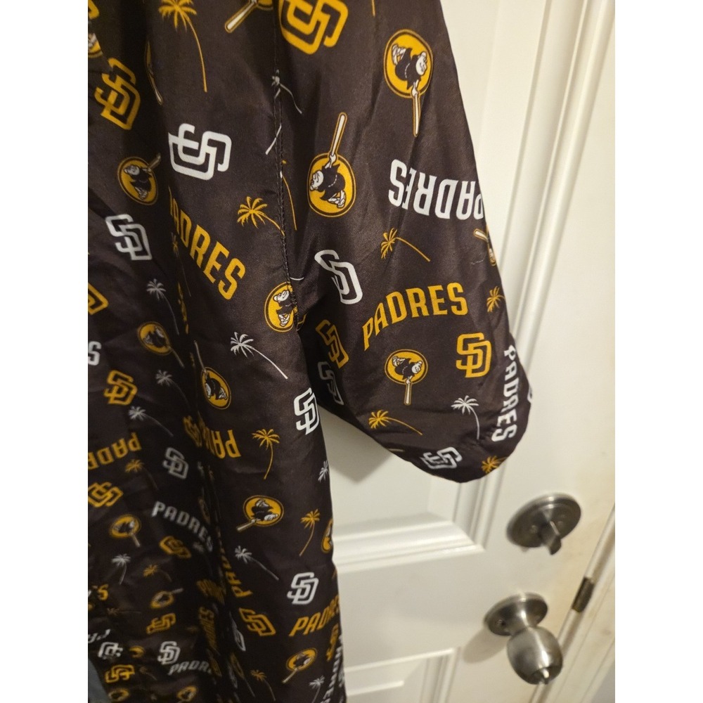 San Diego Padres Hawaiian Friar Shirt w/ SD Palm Trees MEN XL Button Down BROWN - Picture 3 of 5